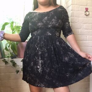 Motel Rocks Smokey Black Laceup Babydoll Dress